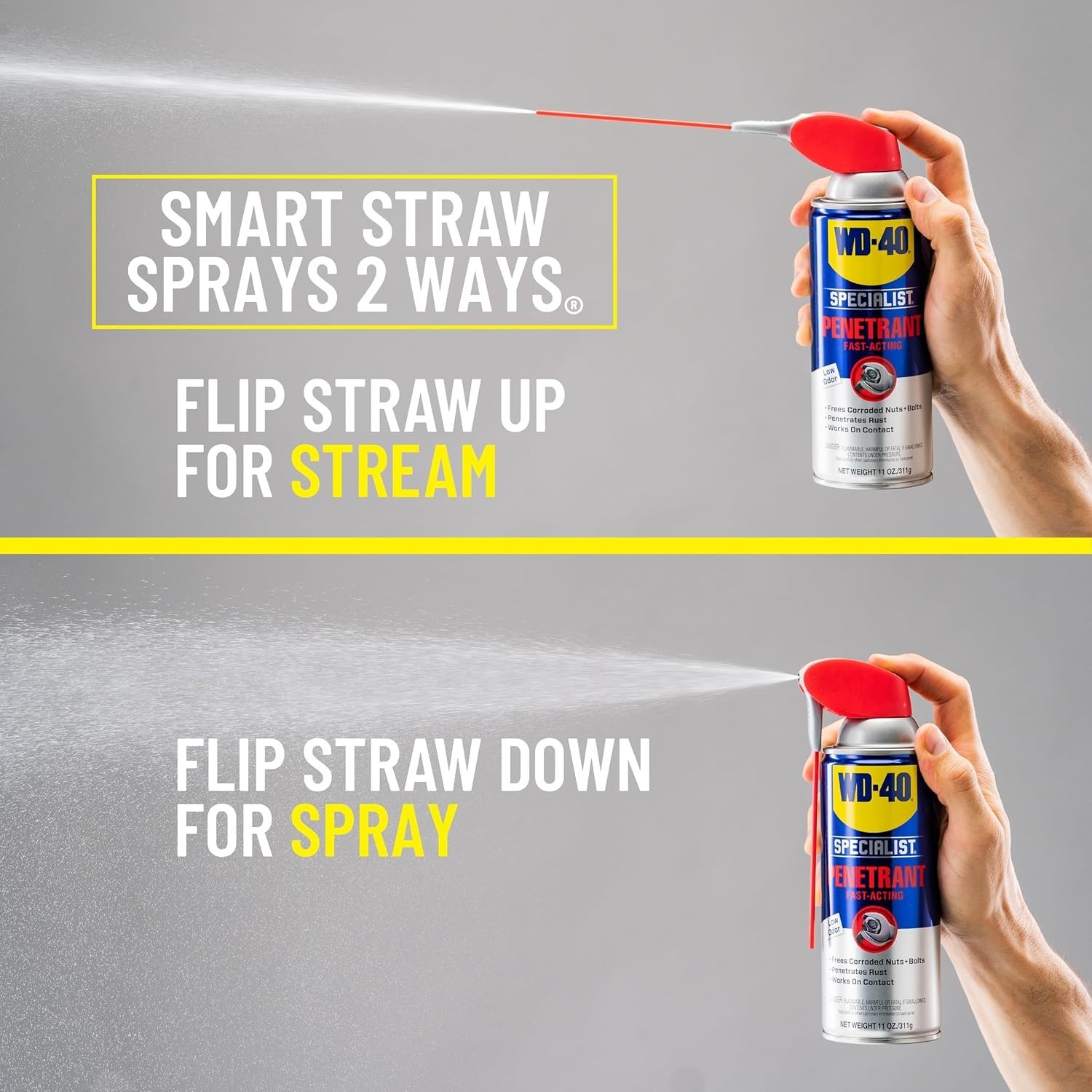 Quick-Acting Penetrant with Smart Straw Sprays, 11 Oz (6-Pack) for Effective Use