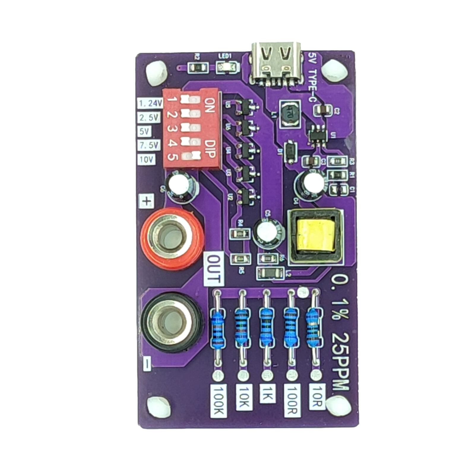 Precision Voltage Reference Module 5-Channels 5 Levels Resistors of Calibratio