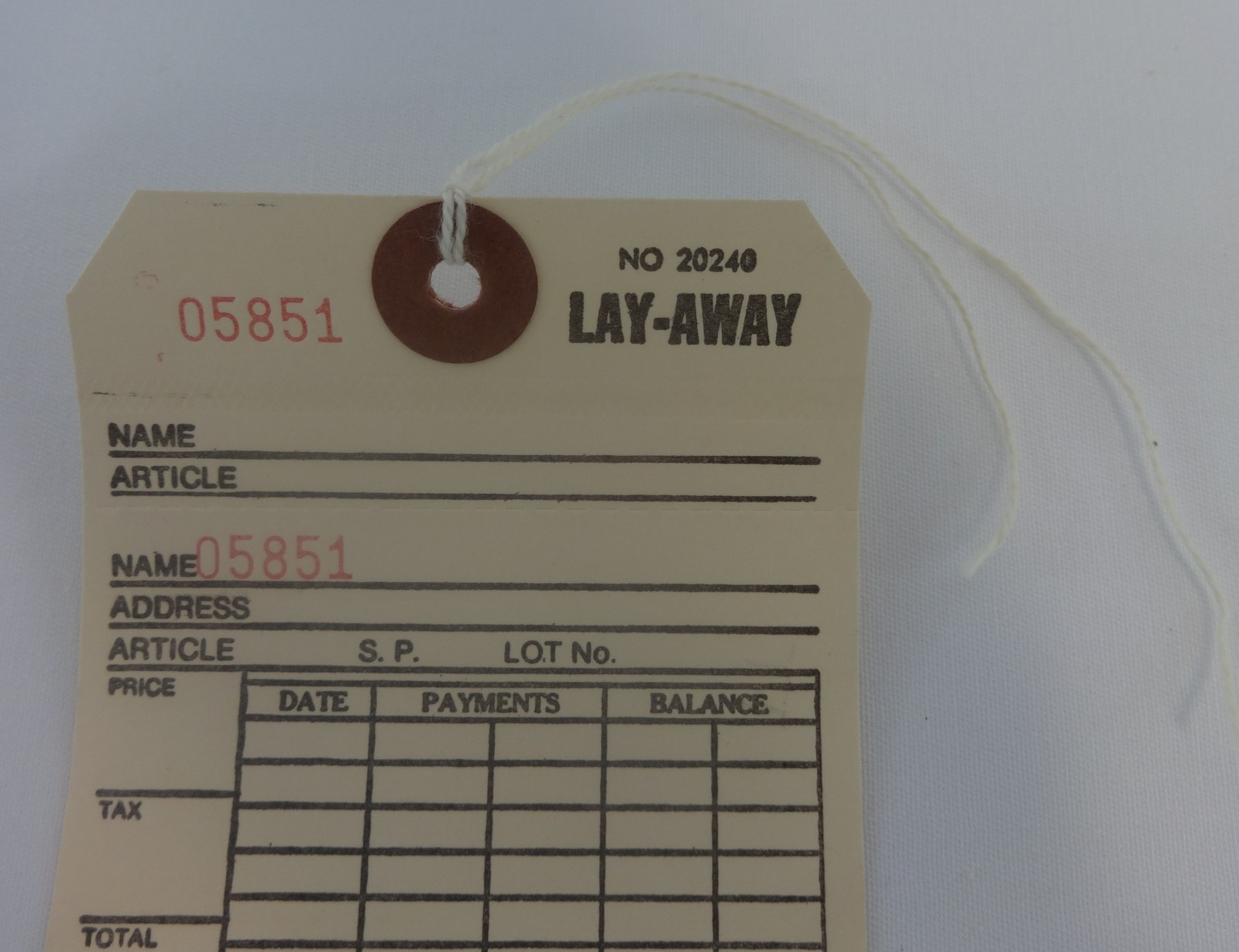 Qty. 100 Off-White Layaway Tags Merchandise Price Tags