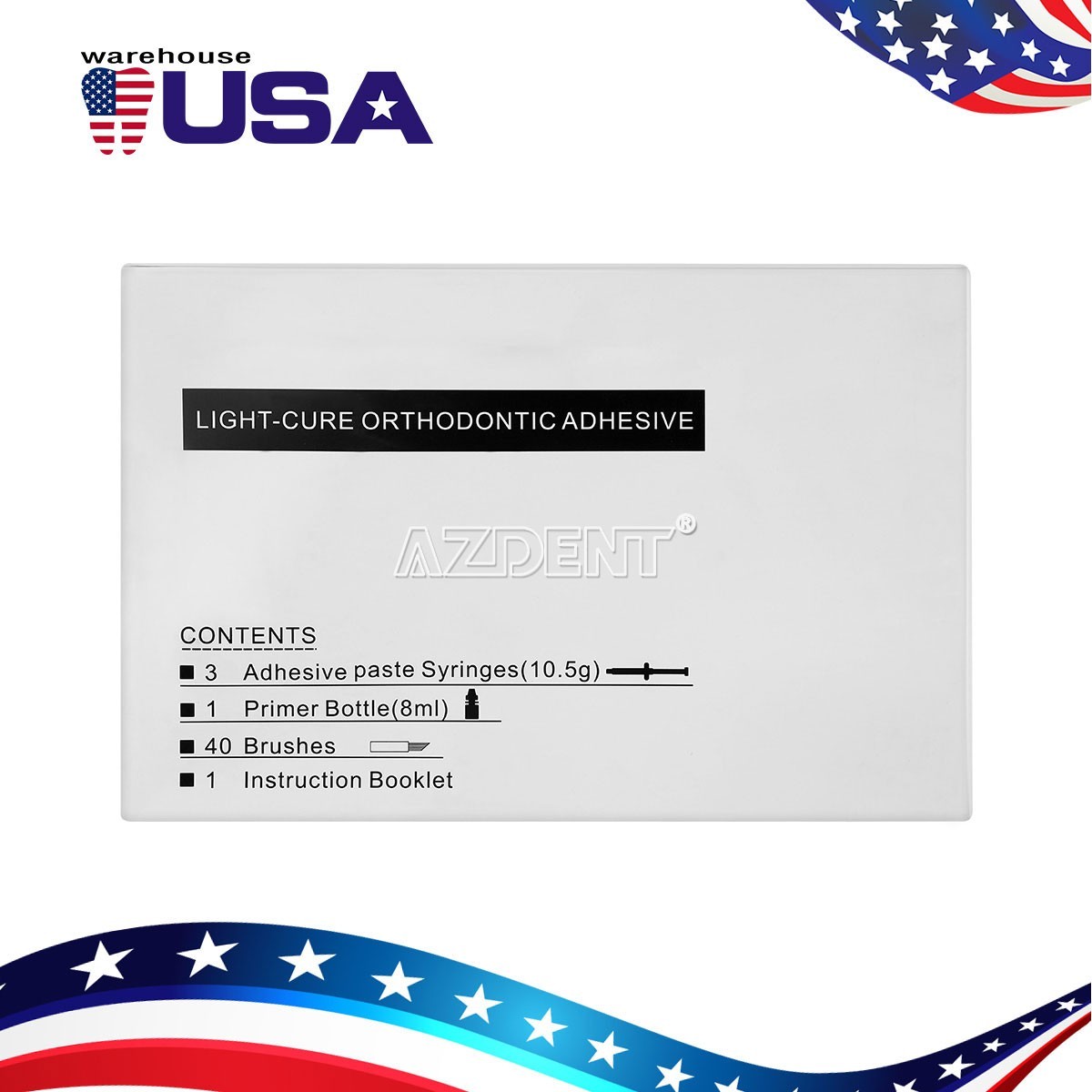 Dental Bracket Braces Glue Ortho Bonding Agents Light Cure Resin Adhesive Kit