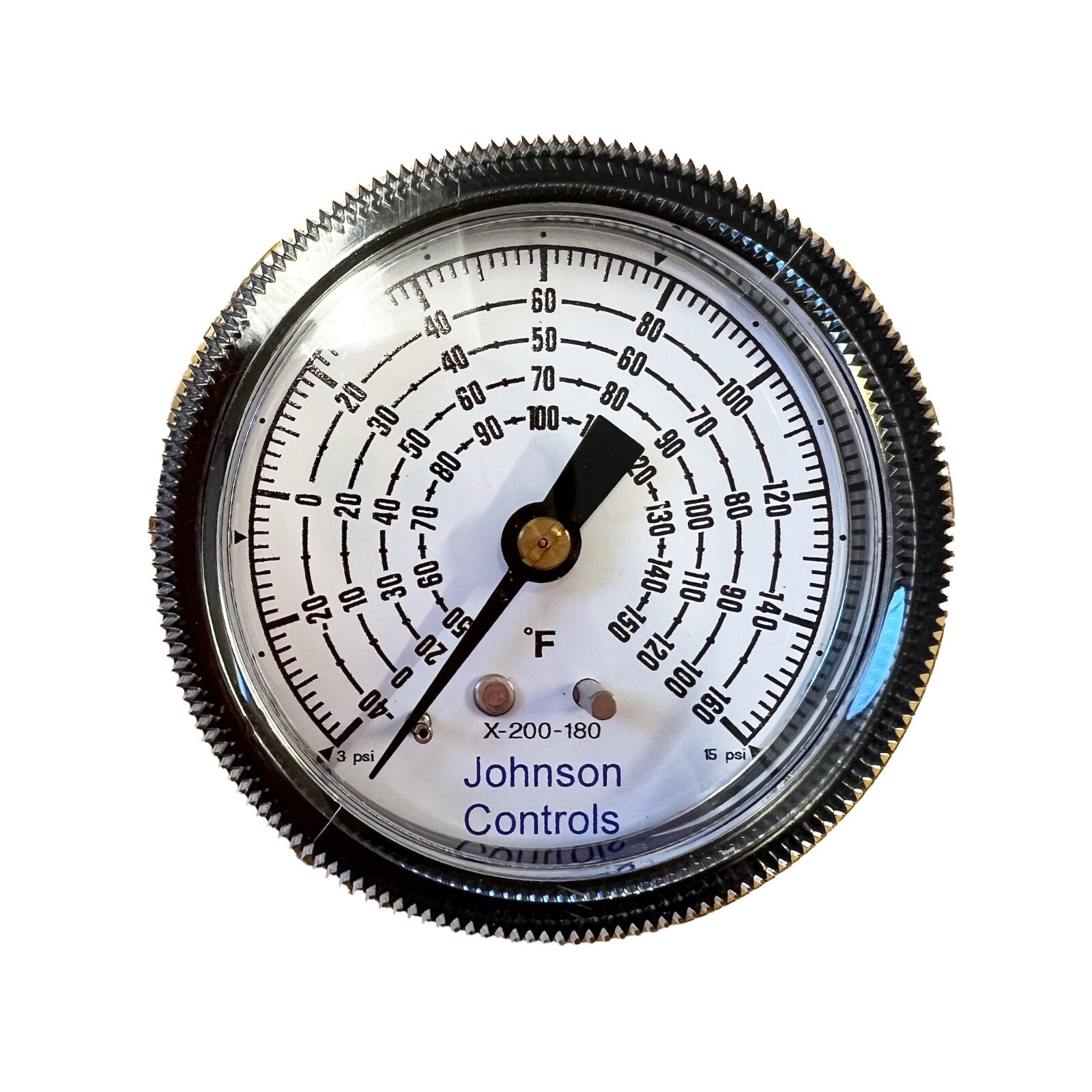 Johnson Controls X-200-180 Temp Adj Gauge 2.5″ 40/160F, 0/100F, 20/120F, 50/150F