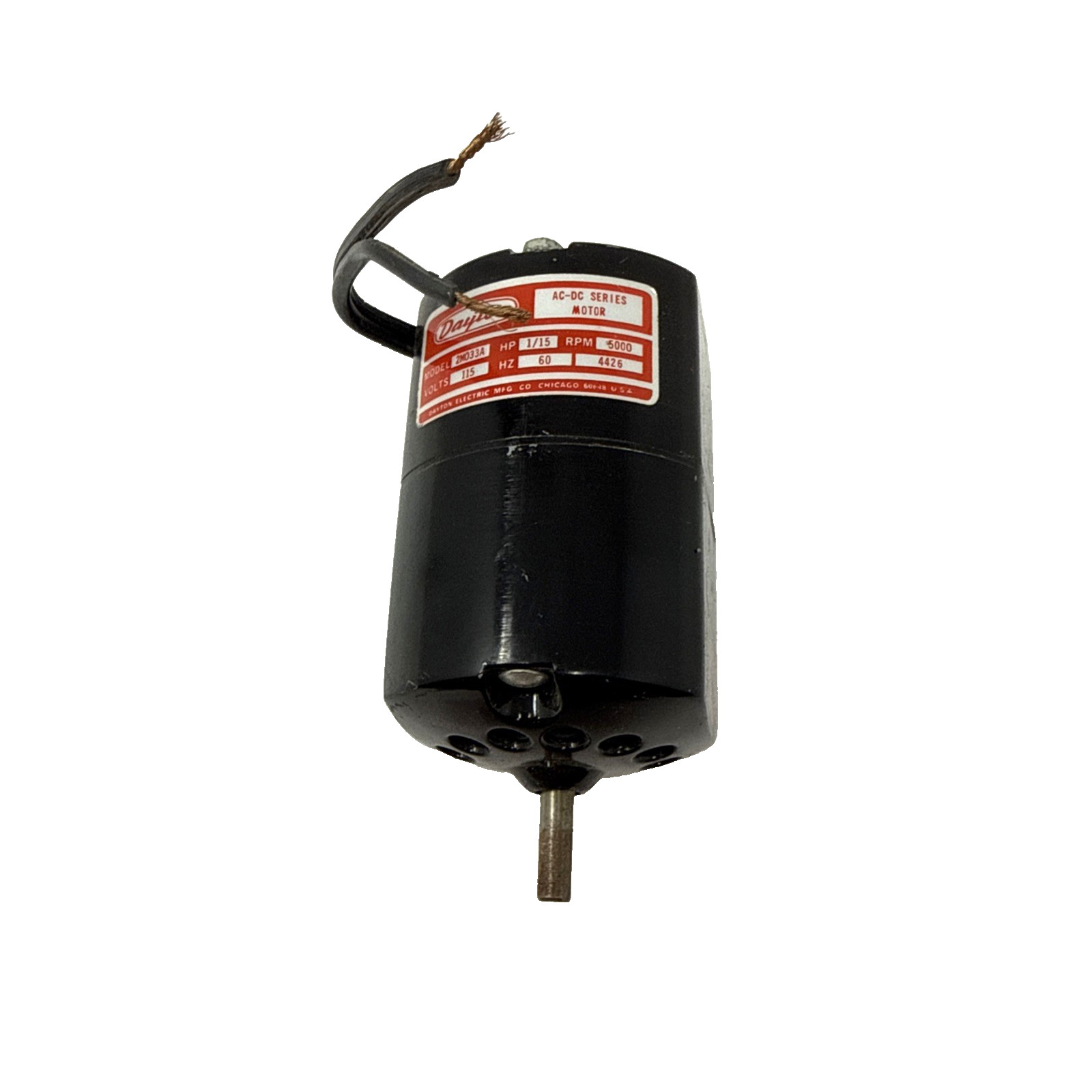 DAYTON AC-DC SERIES MOTOR 2M033A | 1/15HP | 5000RPM | 115 Volts | 60 HZ