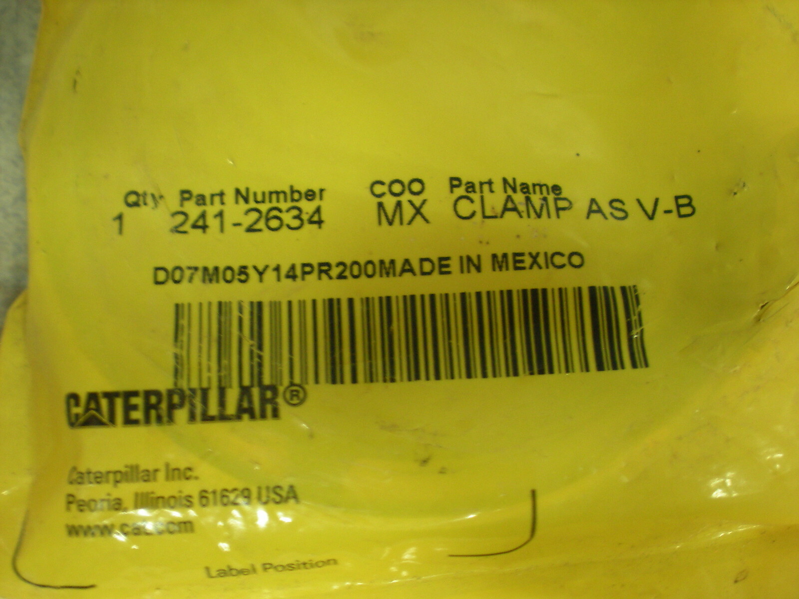 NOS Caterpillar Clamp AS-V-B Turbo Line V-Band Diamater 82.3mm 241-2634