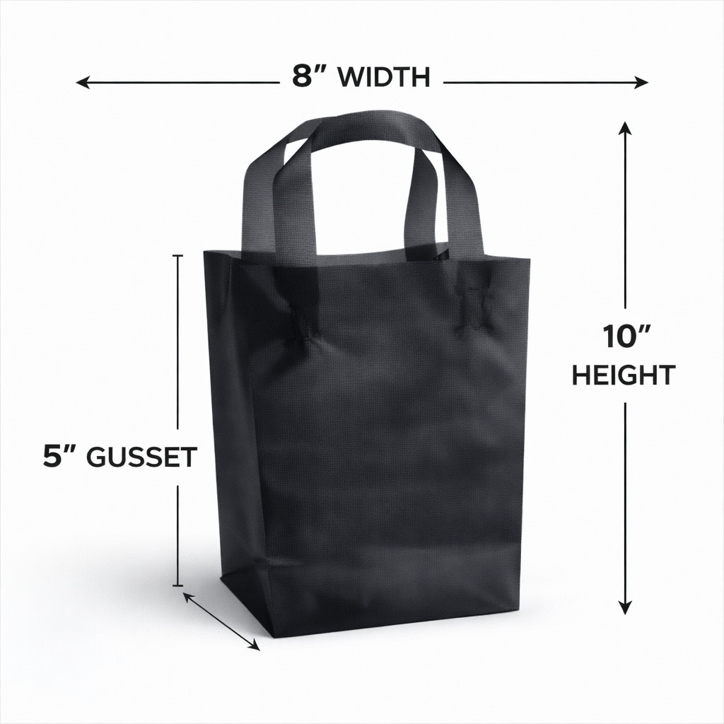 3.0 Mil Frosted Plastic Shopping Bags 8x5x10 Boutique Retail Gift Bags Colors