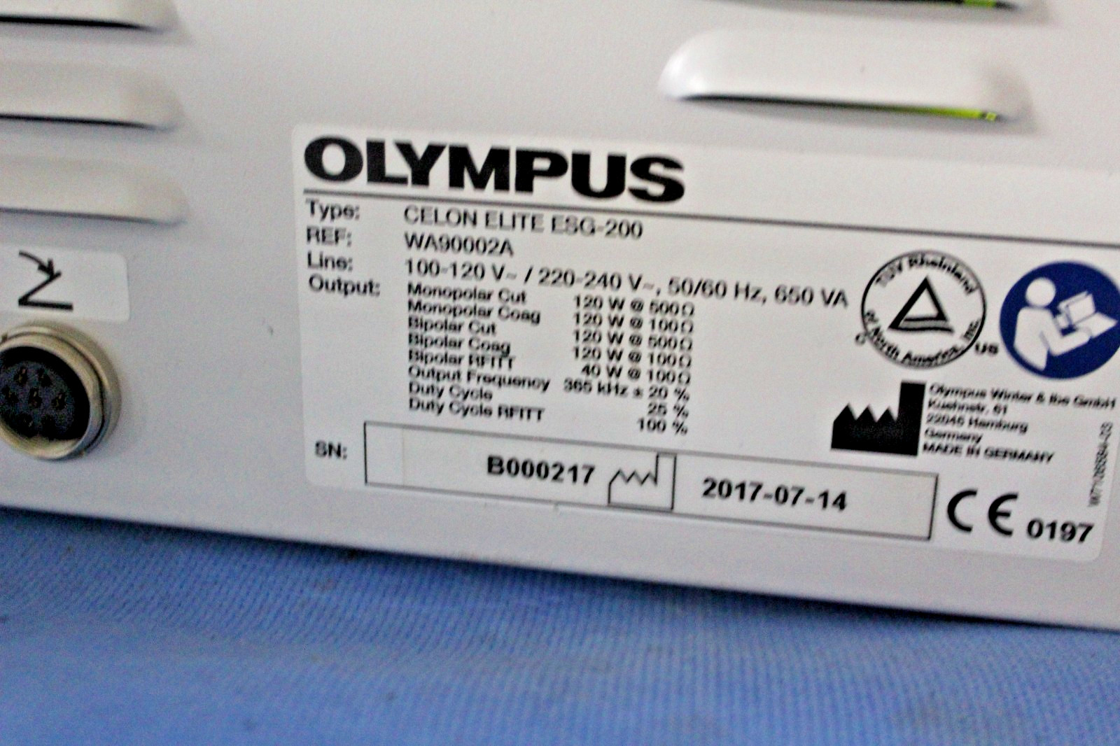 OLYMPUS CELON ELITE ESG-200, REF: WA900002A W/ FOOTSWICHT SYSTEM