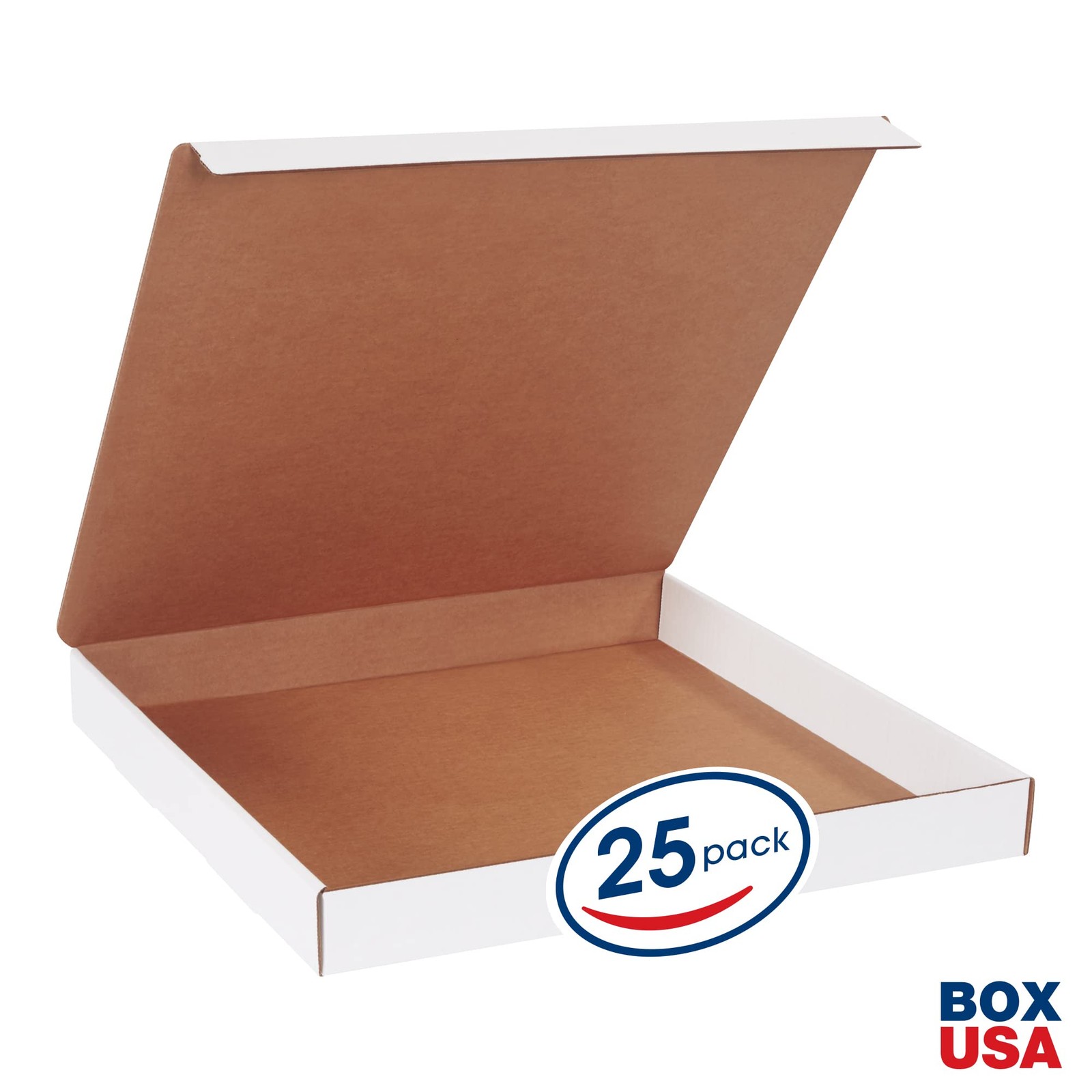 Oyster White Literature Mailers 18x18x2 Inch Strong Corrugated Box Made in USA