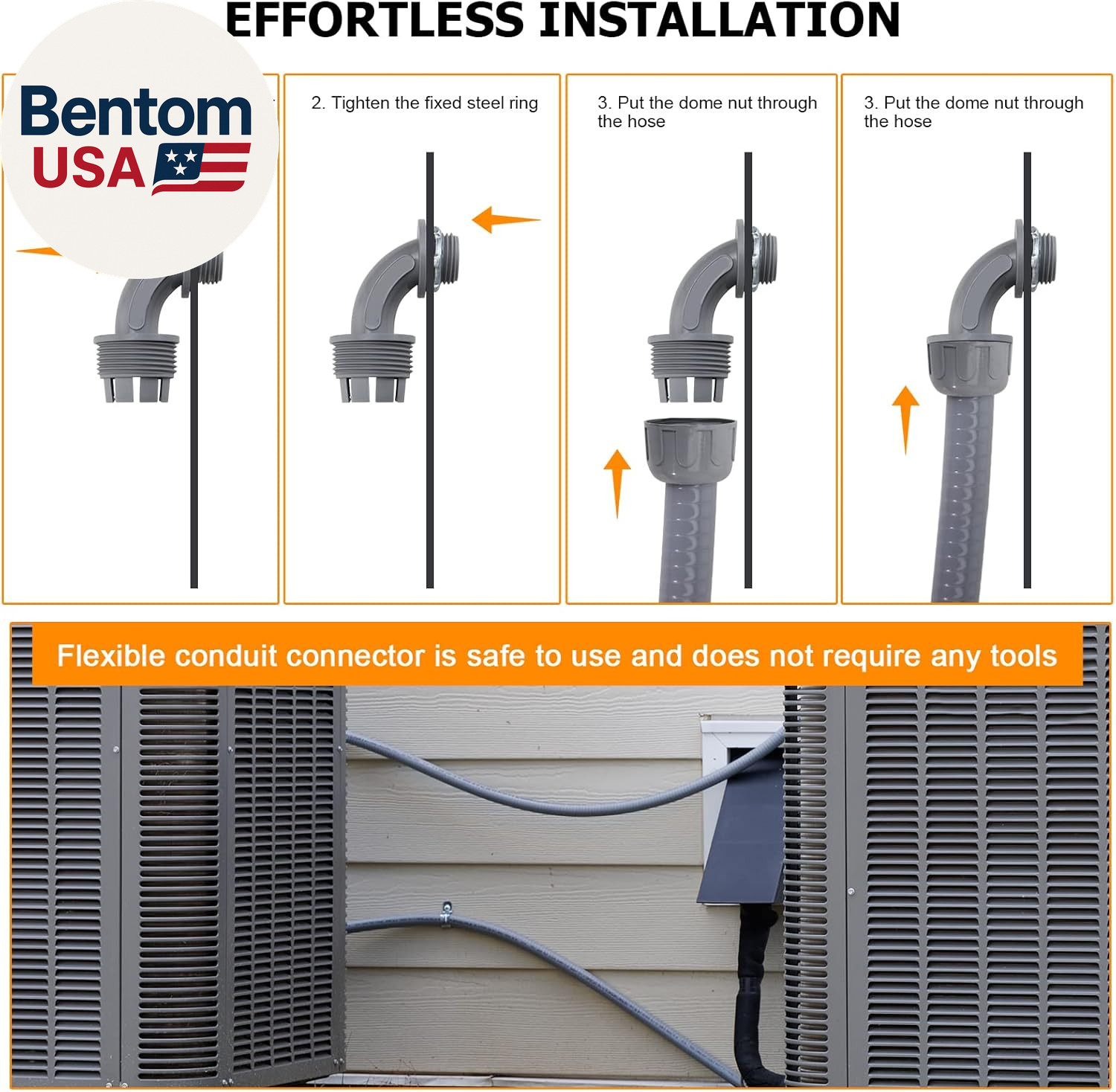 Liquid-Tight Conduit and Connector Kit,Flexible Non Metallic Liquid Tight Electr