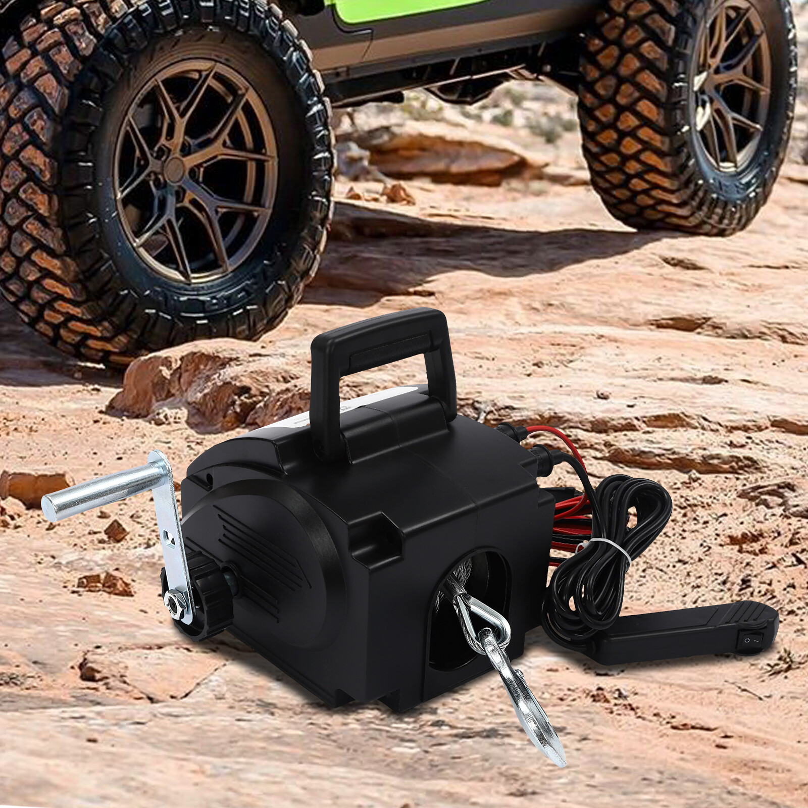 Electric Winch 6000lbs-300W Marine/ATV Winch, Remote Control Hand/Wire Control