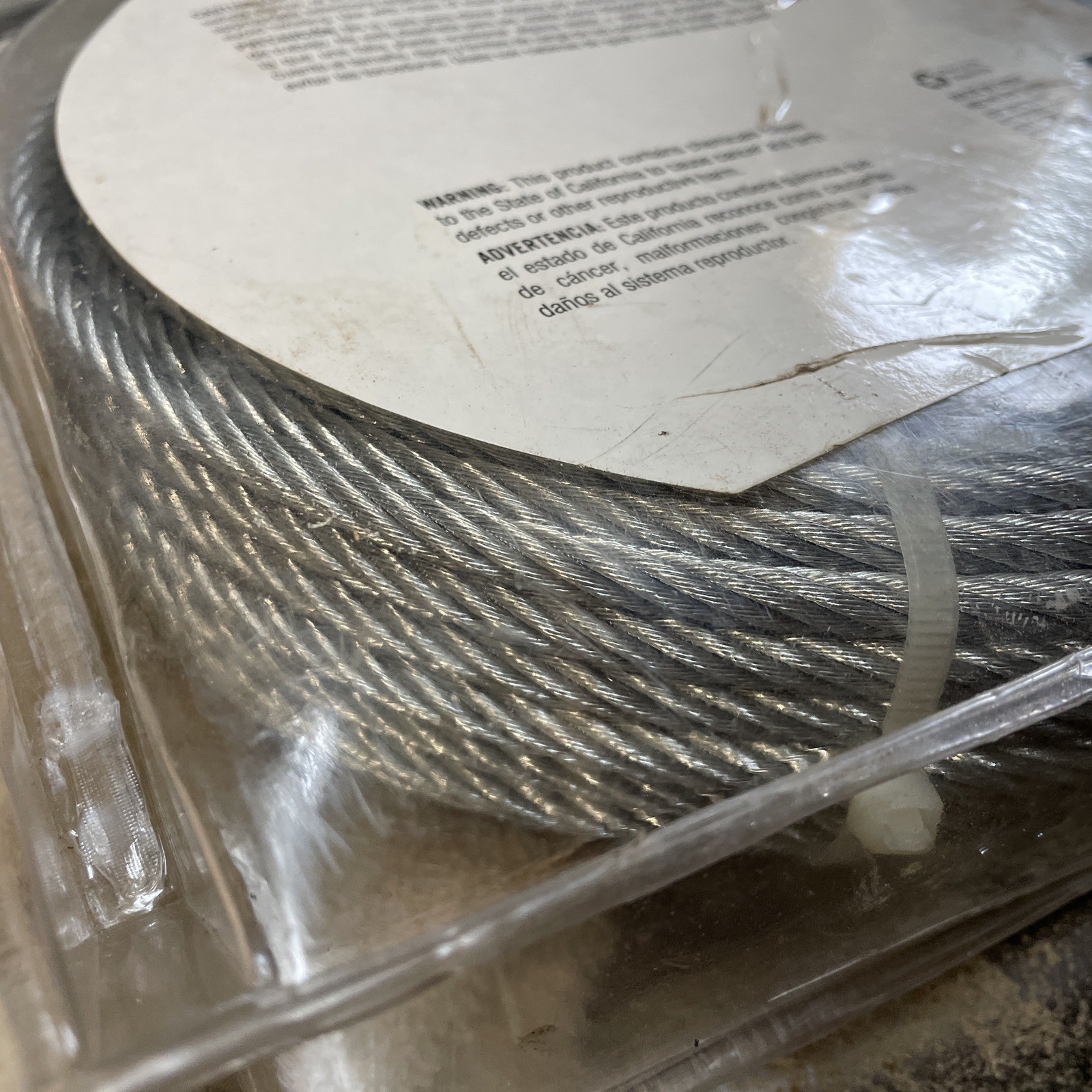 Everbilt 1/4 in. x 100 ft Galvanized Steel Uncoated Wire Rope 7×19 6.4mm x 30.5m