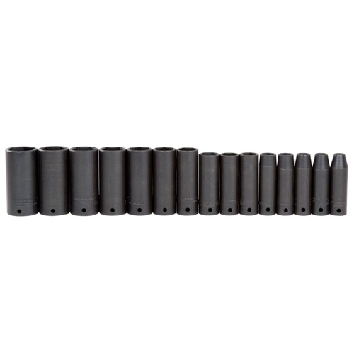 Proto J74117 1/2in Drive 15pc Deep Thin Wall Impact Socket Set 6-Point