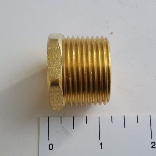 1) 1″ MALE X 3/4″ FEMALE NPT PIPE THREAD HEX REDUCER BUSHING – LEAD FREE BRASS