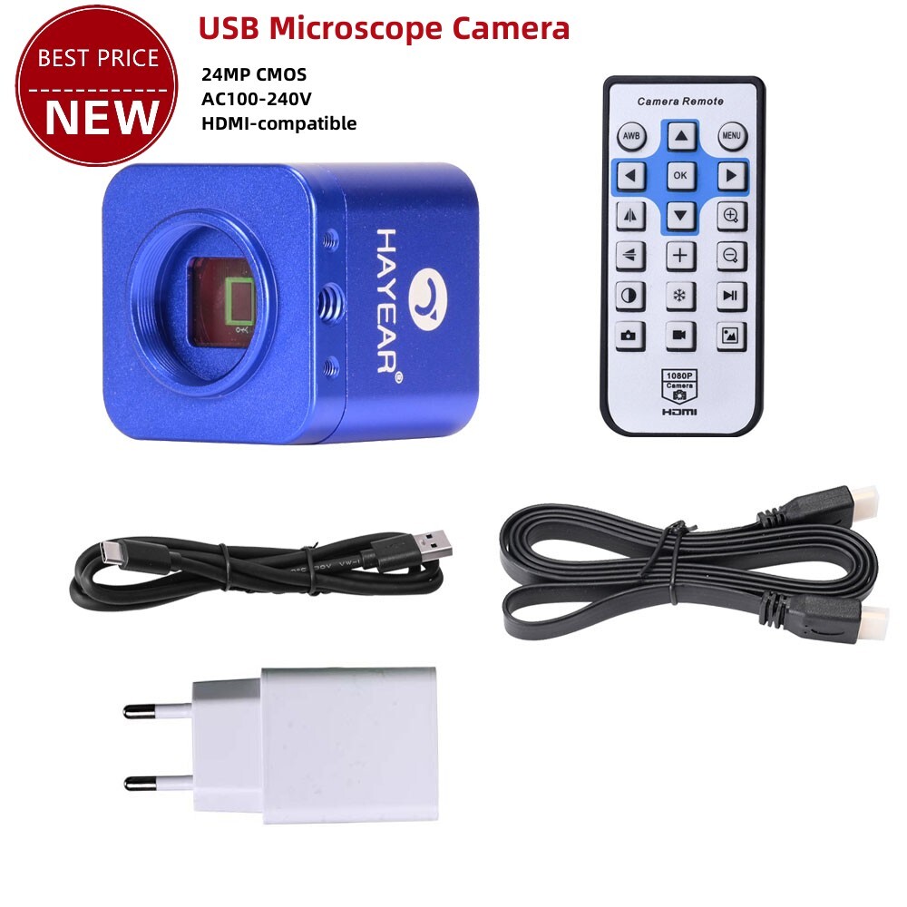 HY-5100 24MP Full HD 1080P 2K HDMI USB 2.0 Microscope Camera Digital Camera