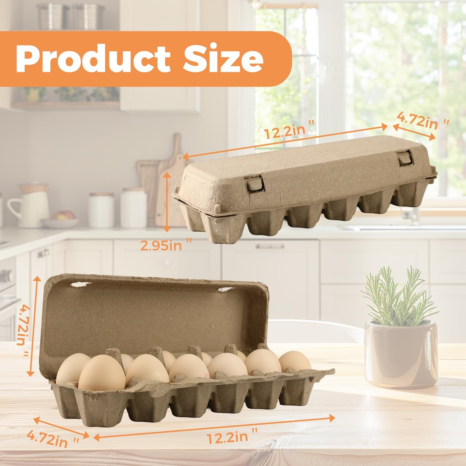 30 PCS 12 Count Recycled Paper Pulp Egg Cartons Biodegradable Compostable
