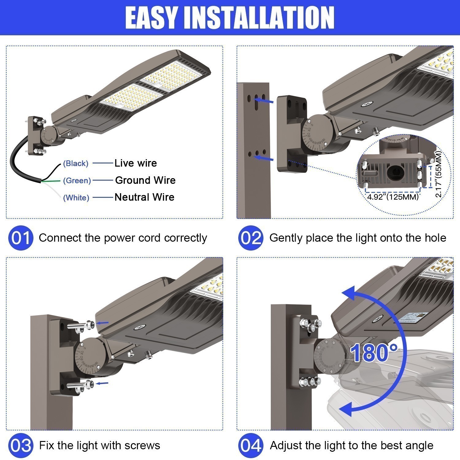 450W LED Shoebox Light Dusk To Dawn Commercial Street Parking Lot Light -67500LM