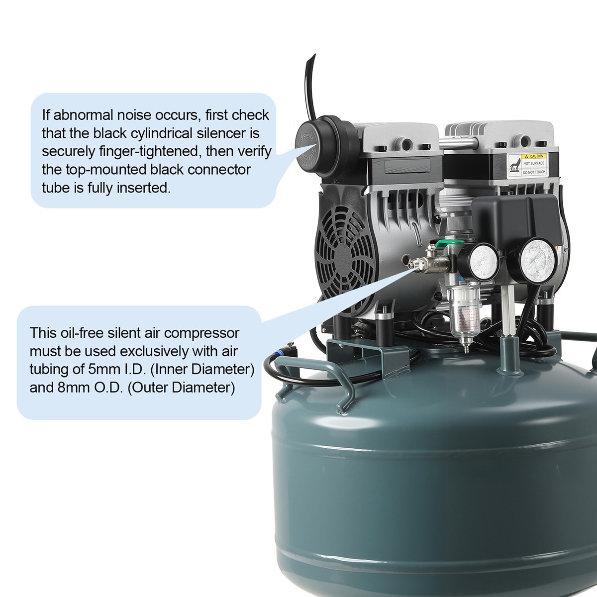 24L/40L Portable Dental Mobile Silent Oil-Free Air Compressor Pump FDA