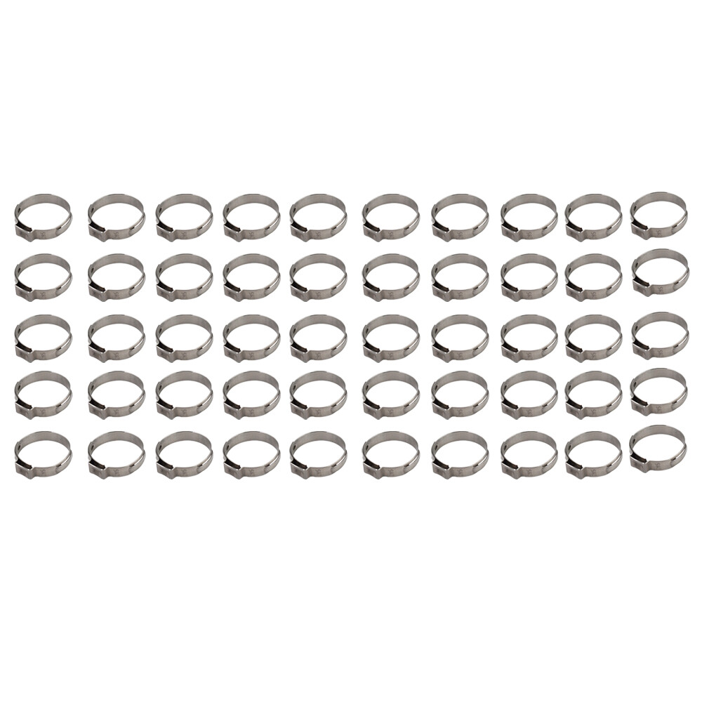 100 Pack 1 Inch Stainless Steel Hose Clamps Crimp Pinch Fitting Tubing New