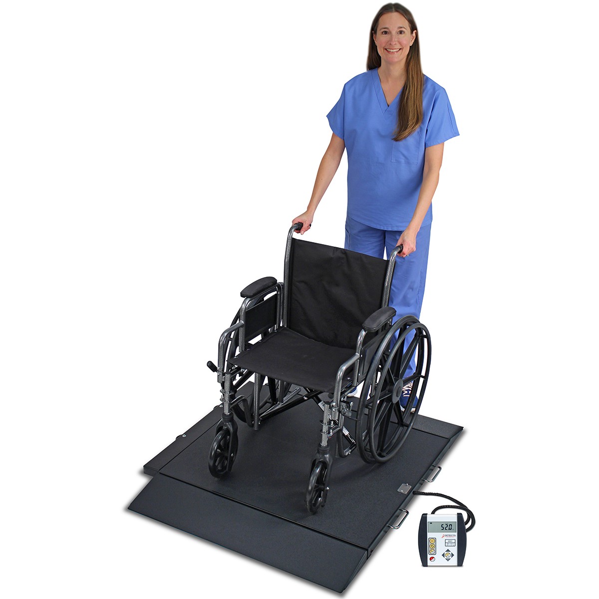 Detecto 6400 Portable Wheelchair Scale 1,000 lb x 0.2 lb BMI WiFi w/ AC Adapter