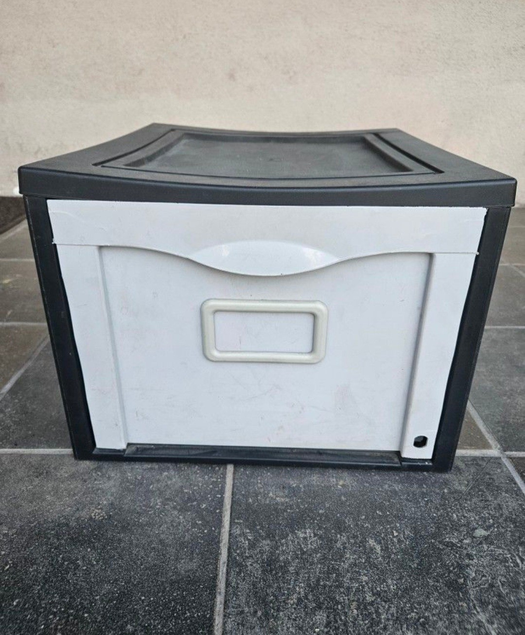 Lightweight Stackable Storex Plastic Lateral File Cabinet Gray