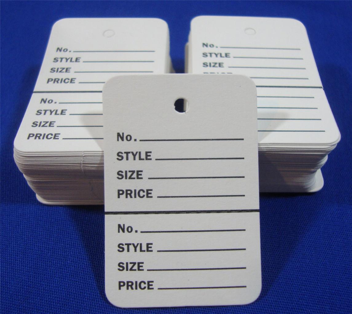 500 White Unstrung Coupon Garment Merchandise Price Tags Large New