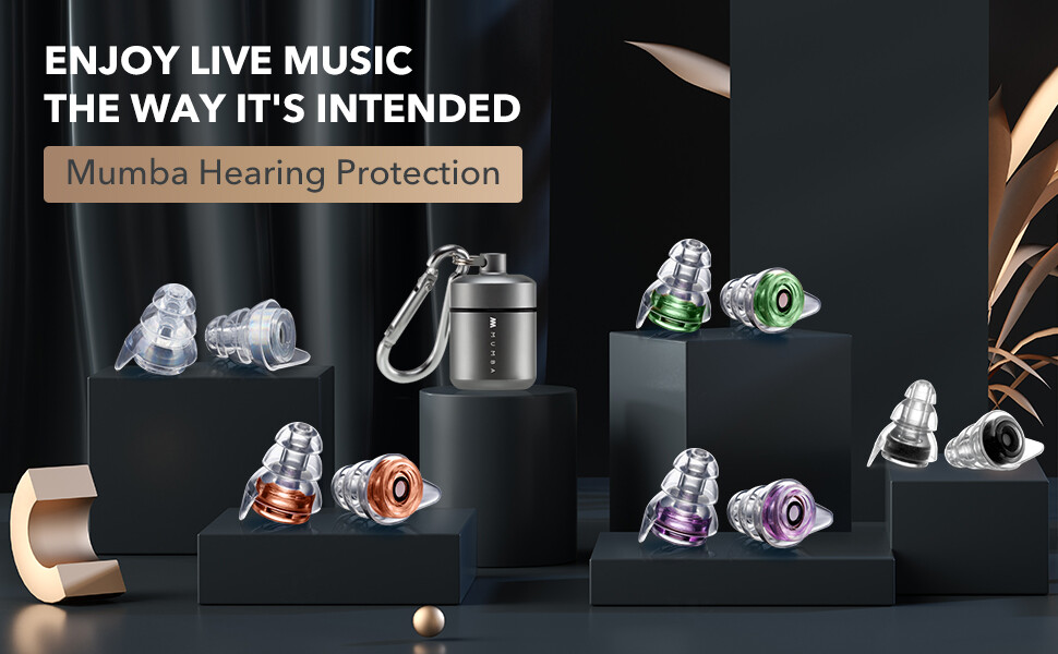 Mumba High Fidelity Ear Plugs 24dB Ear Protection for Music Festival DJ Musician
