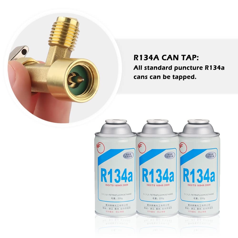 R134A Can Tap,Puncture Style AC Refrigerant Can Tap Valve with R134A Adapter …