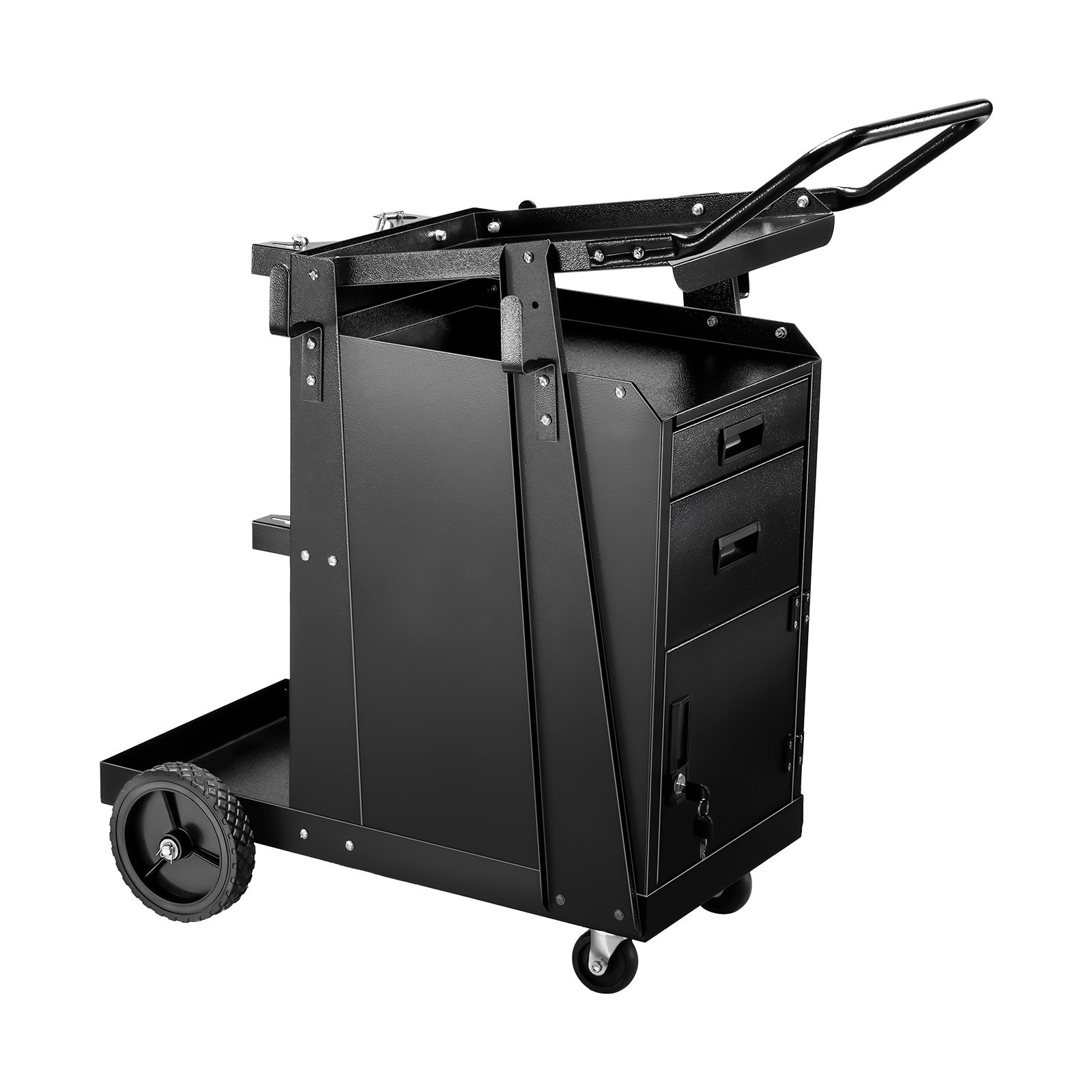 Welding Cart 2 Drawers Heavy Duty Welder Cart & Lockable Cabinet 350LBS Loading