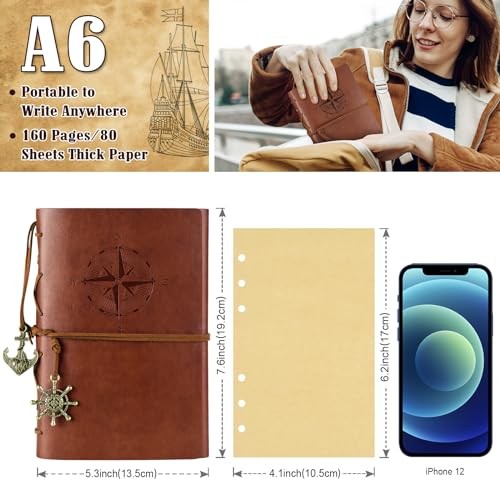 Leather Writing Journal Notebook, MALEDEN Classic Spiral Bound Notebook