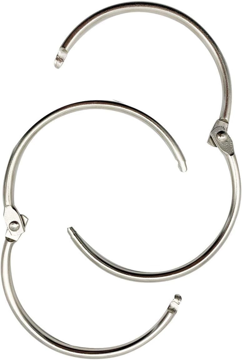 2 Inch (15 Pack) Loose Leaf Binder Book Rings, with Metal 2inch, Silver