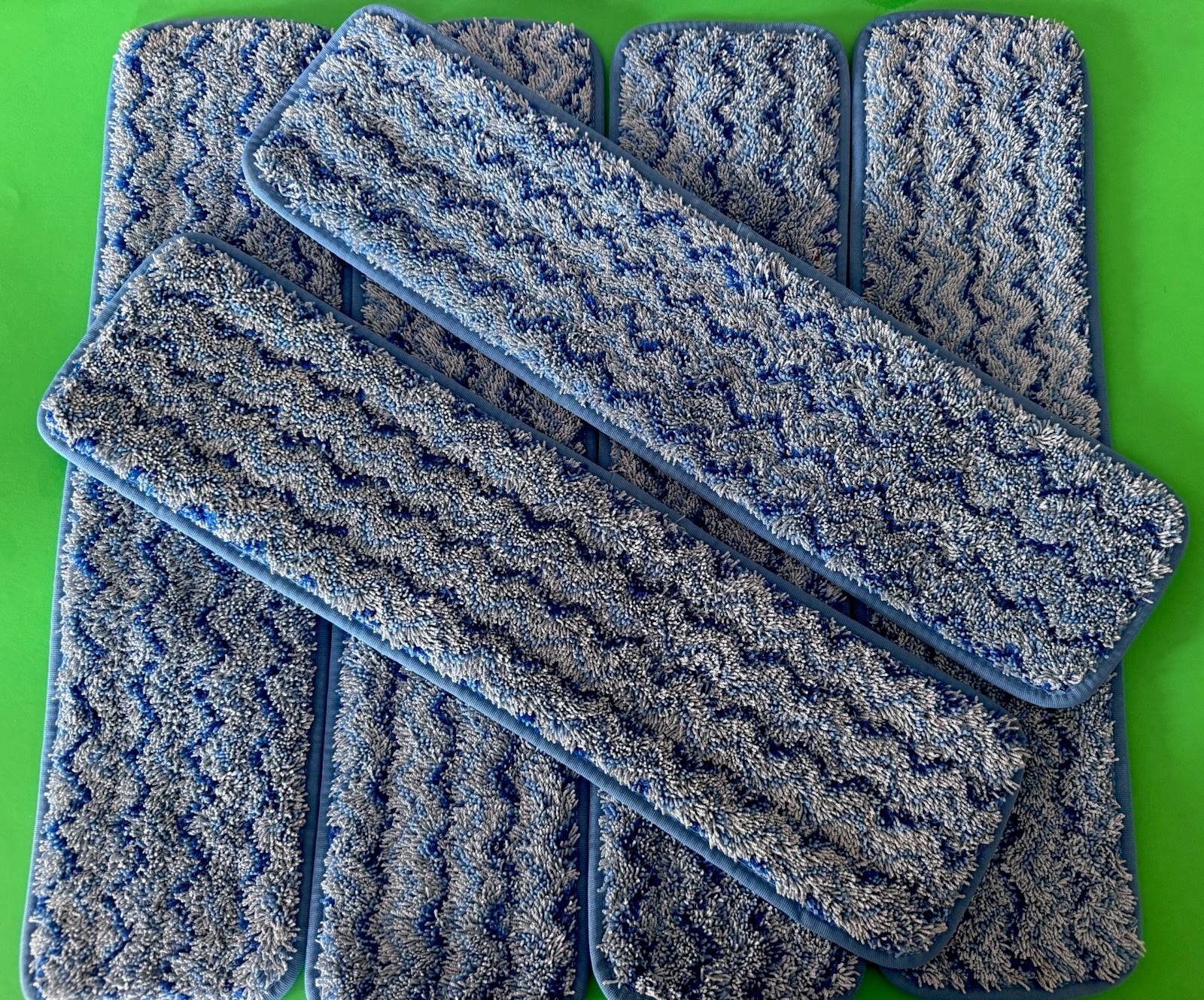 6 Pieces of NEW Q410 Rubbermaid HYGEN 18 inch Microfiber Damp Mop Blue