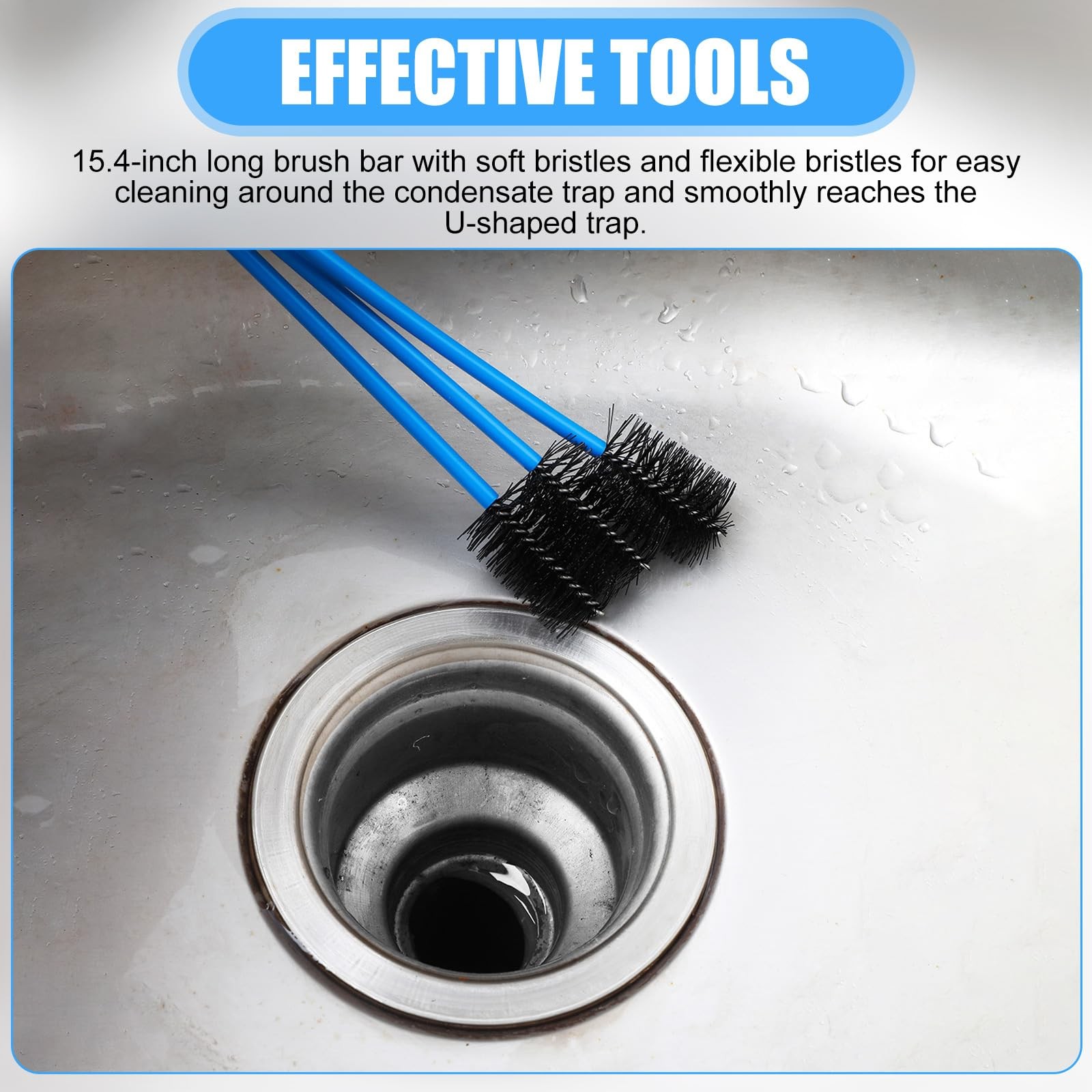 3 Pcs AC Drain Line Cleaner, Pipe Cleaners Condensate Pump Brush HVAC Condens…