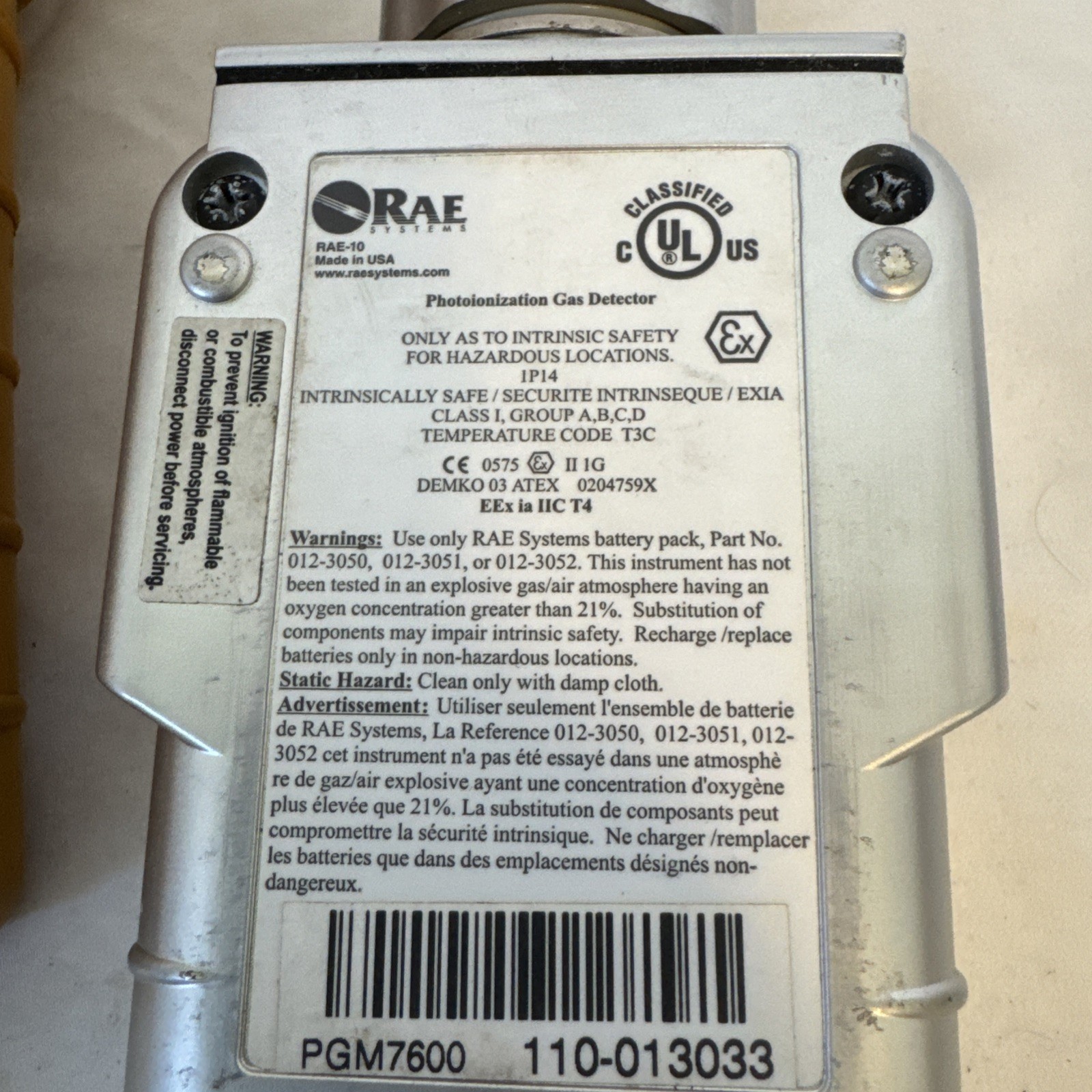 RAE Systems MiniRAE 2000 Portable GAS Detector Meter Parts /Repair Untested