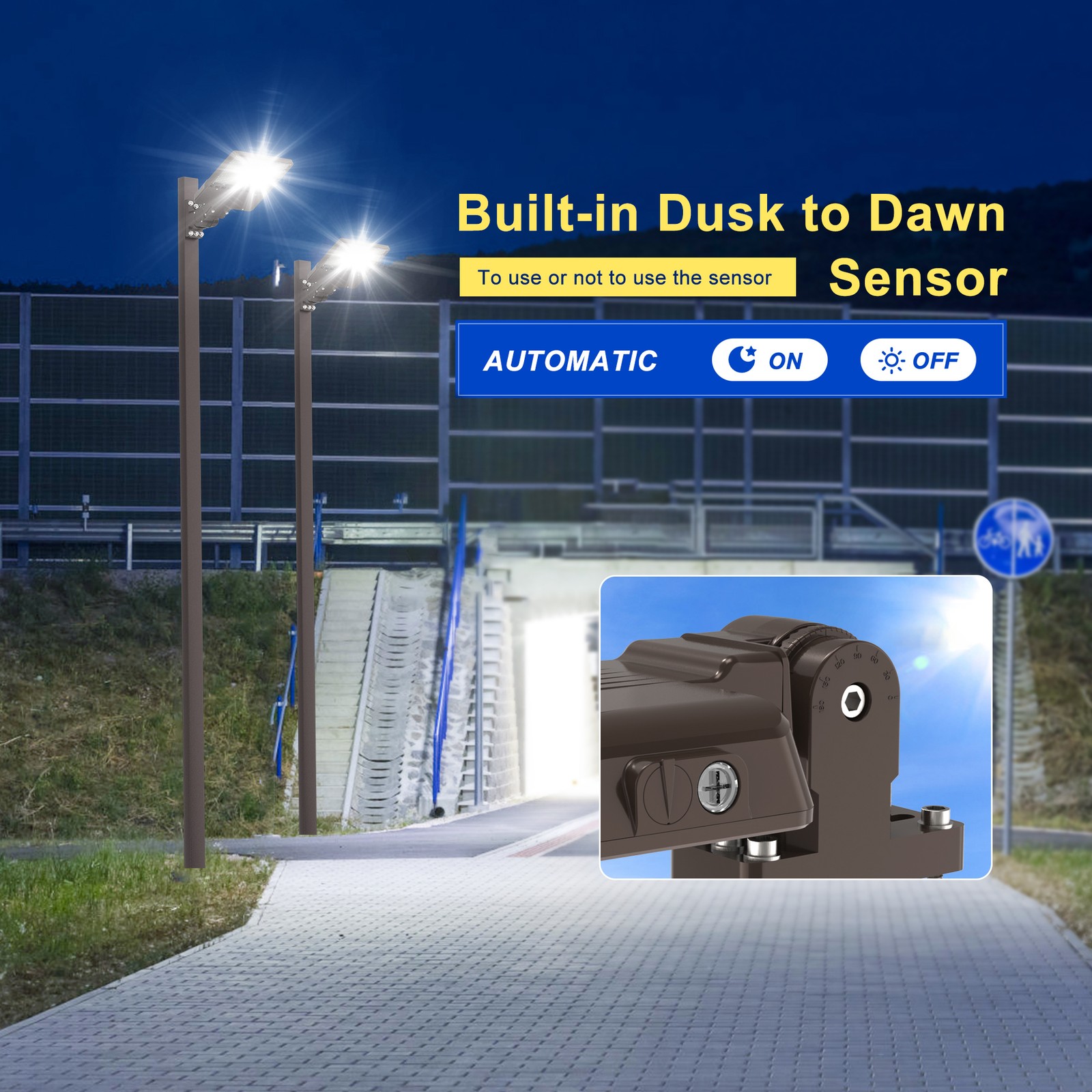150W LED Area Stadium Light Parking Lot Shoebox Dusk to Dawn Flood Wall Lighting