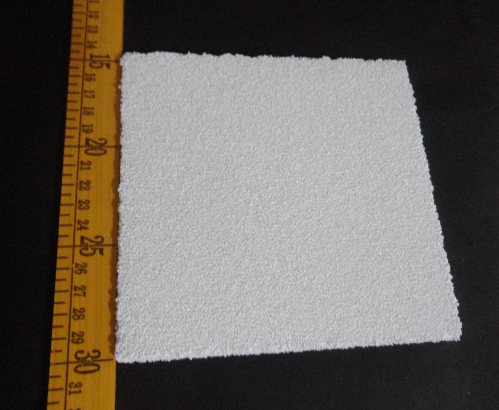 ONE 6″ x 6″ HIGH PURITY RECTANGULAR RETICULATED SPONGE ALUMINA 20 ppi No. 822
