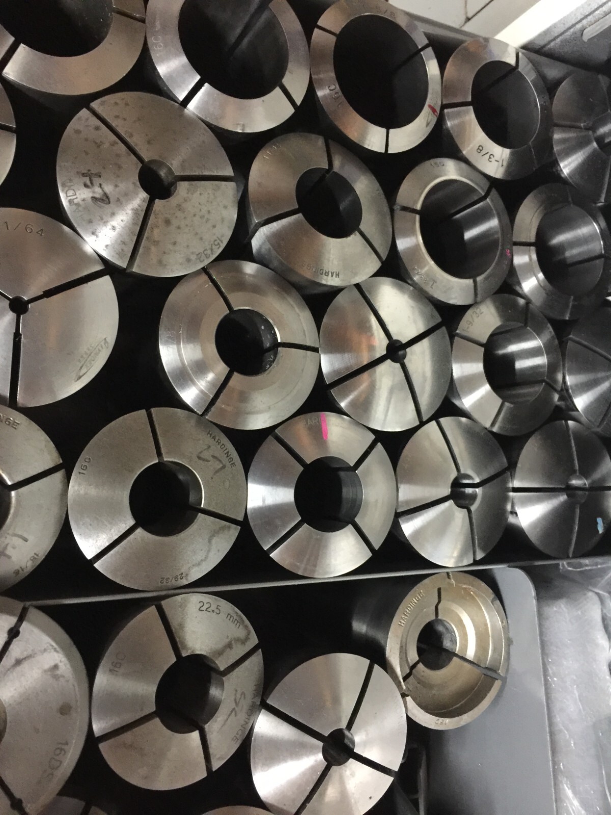HARDINGE / LYNDEX 16C COLLET ASSORTED SIZES DROP LIST