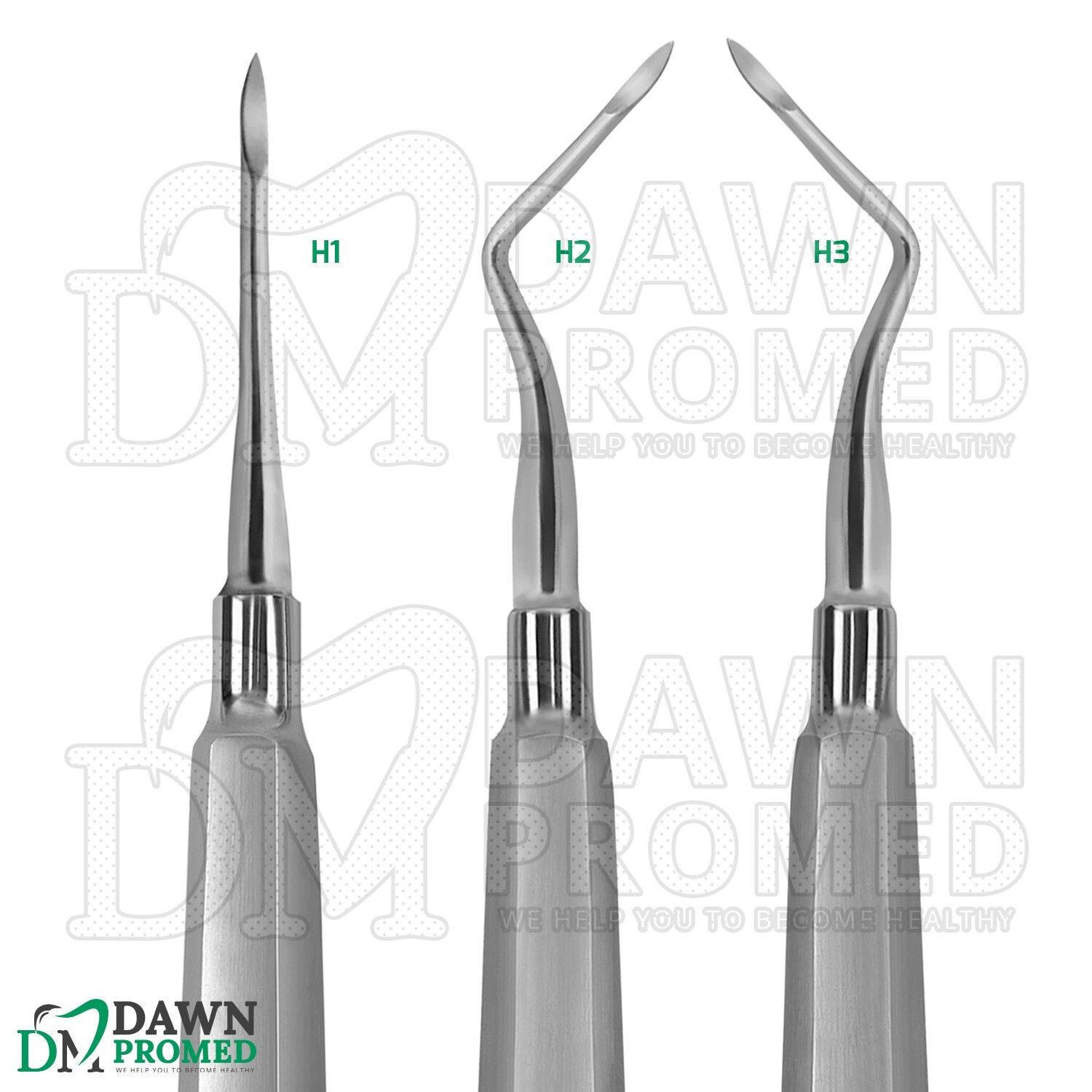 3 Pcs Heidbrink Root Elevator Orthodontic Dental Instruments Set German Grade