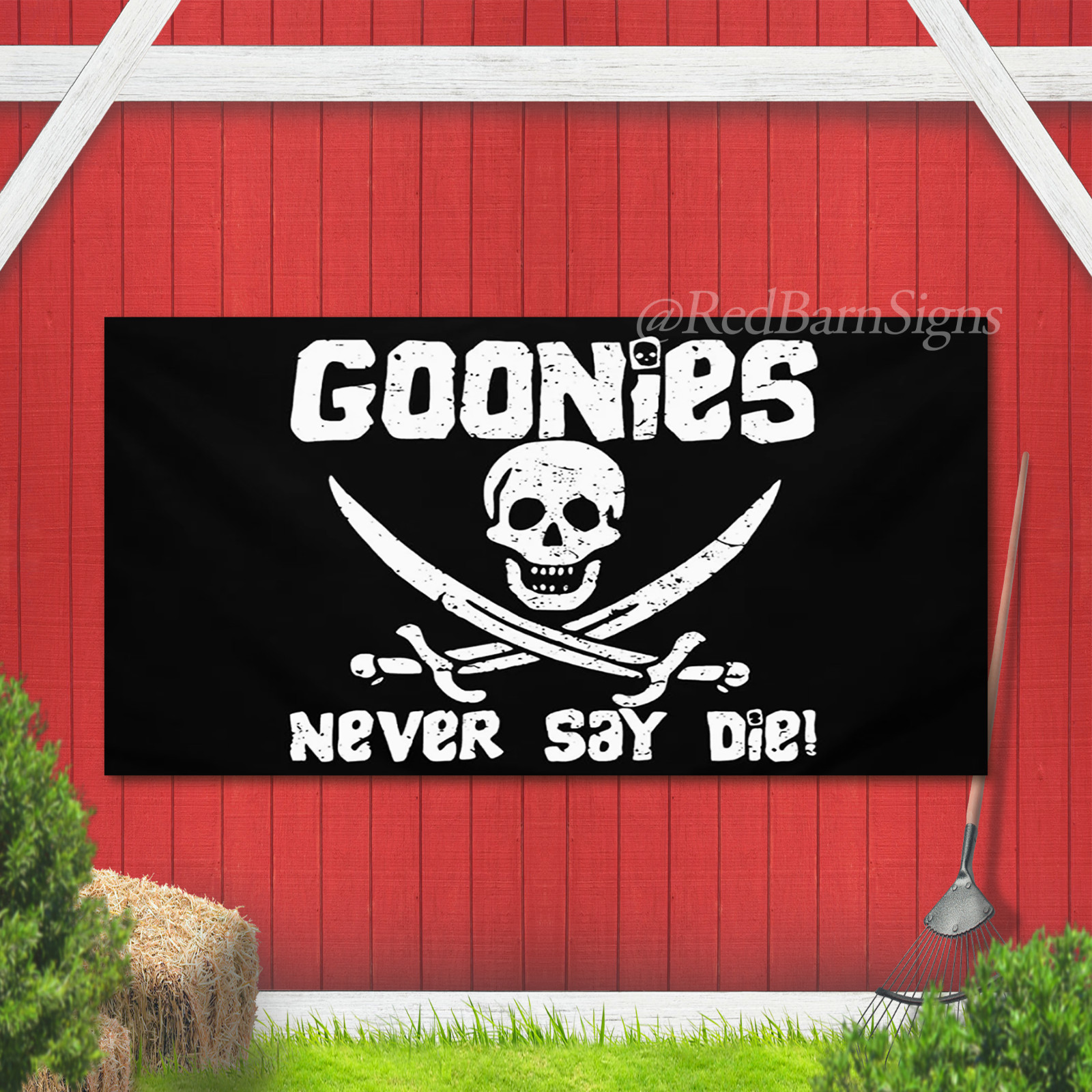 Goonies Never Say Die Flag Indoor Outdoor Banner for Home Garden Decor