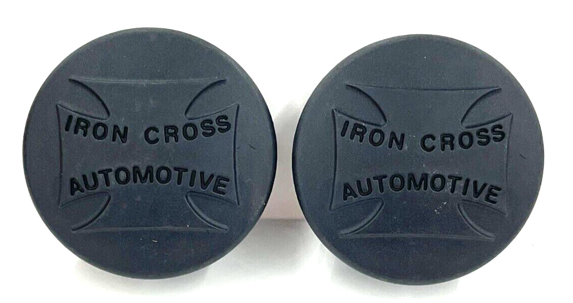 IRON CROSS TUBE STEP END CAP 3″ DIAMETER MATTE BLACK PLASTIC **LOT OF 2**