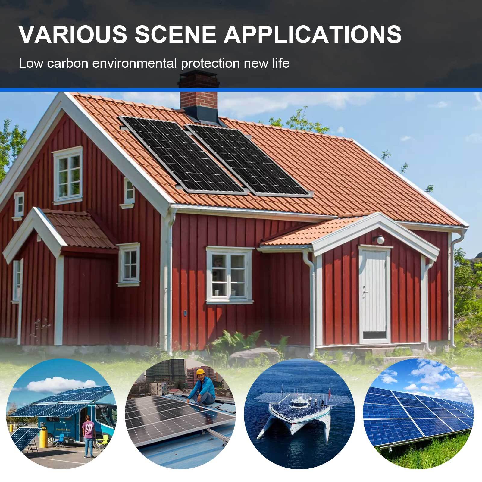 100 Watt 12V 23% High Efficiency Mono Solar Panel PV Module for Marine Caravan