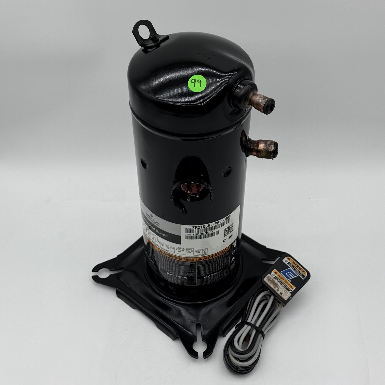 ZR21K5E-PFV-800 Copeland 1 PH, R22 Compressor, 20200 BTU (230V)