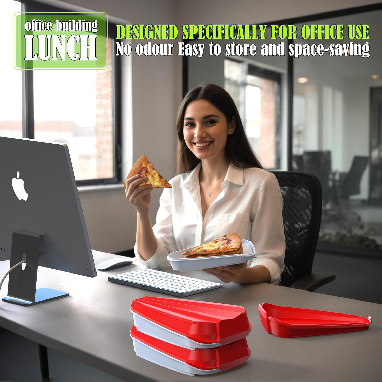 Expandable Pizza Storage Container Set with Lids for Leftovers and Organization