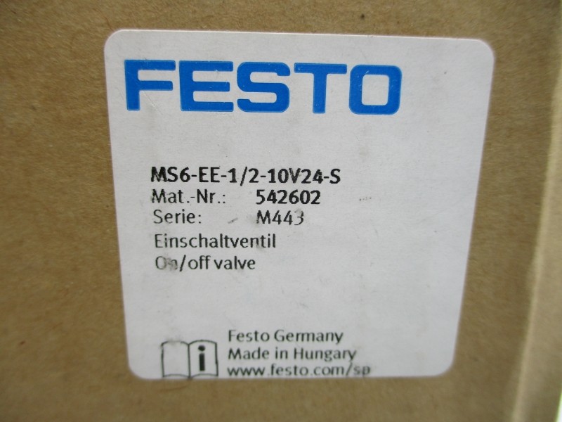 FESTO MS6-EE-1/2-10V24-S 542602 24VDC 60-145PSI 50’C/122’F NSMP
