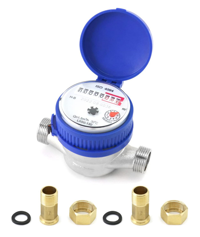 1/2″ Stainless Steel Water Flow Meter with Pulse Output for Home & Garden