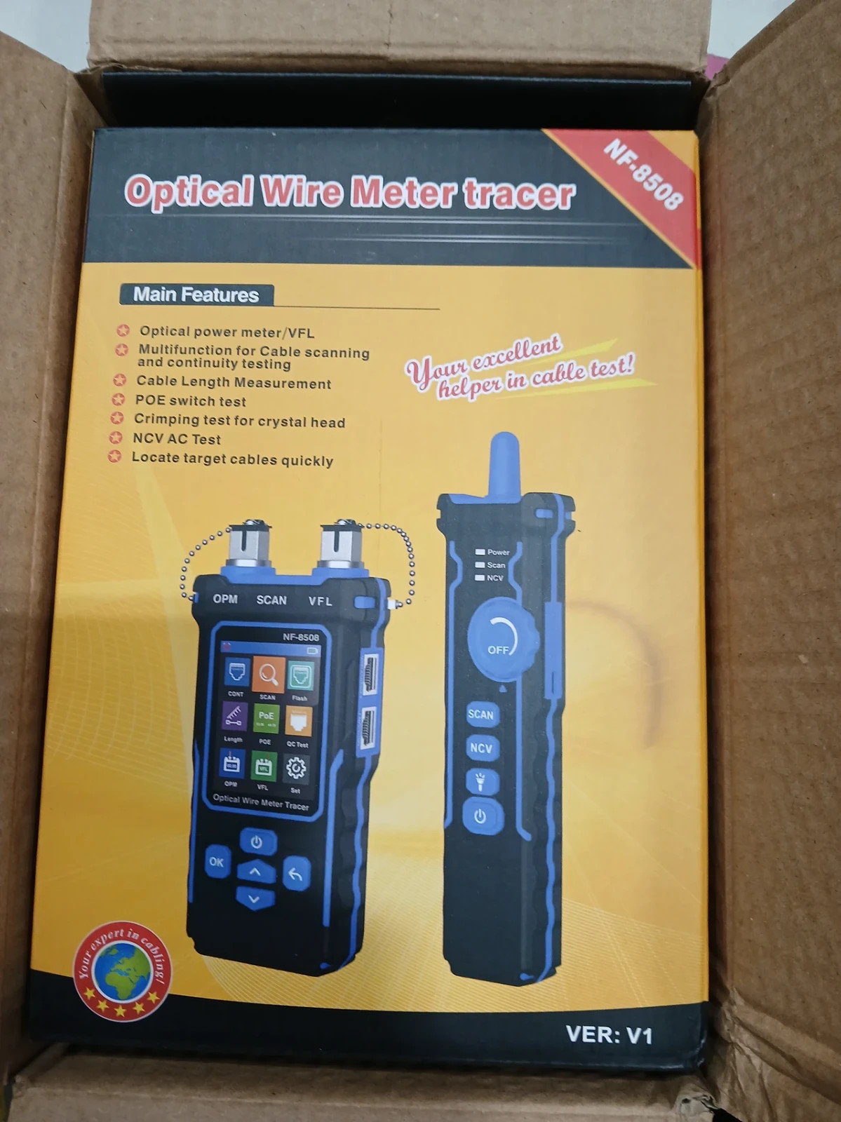NOYAFA NF-8508 Optical Wire Meter Tracer, a 9-in-1 LAN Ethernet cable tester