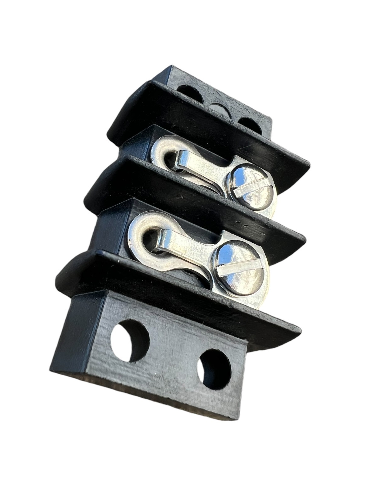 Barrier Strip Dual Barriers 2 Position Terminal CINCH Black 2 Screw Connectors