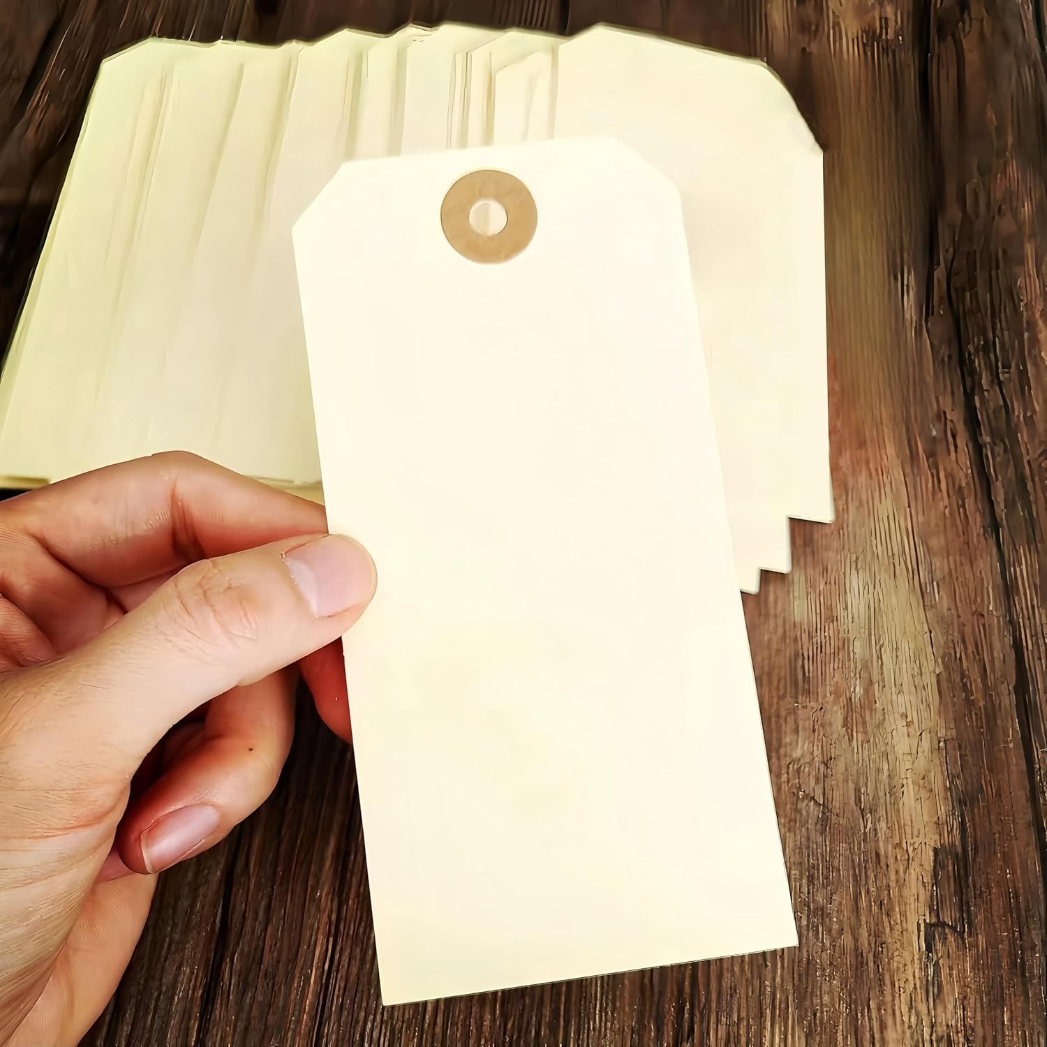 Blank Shipping Tags with Wire – 120 PCS 4 3/4″ X 2 3/8″ Manila Hang Tags for Inv