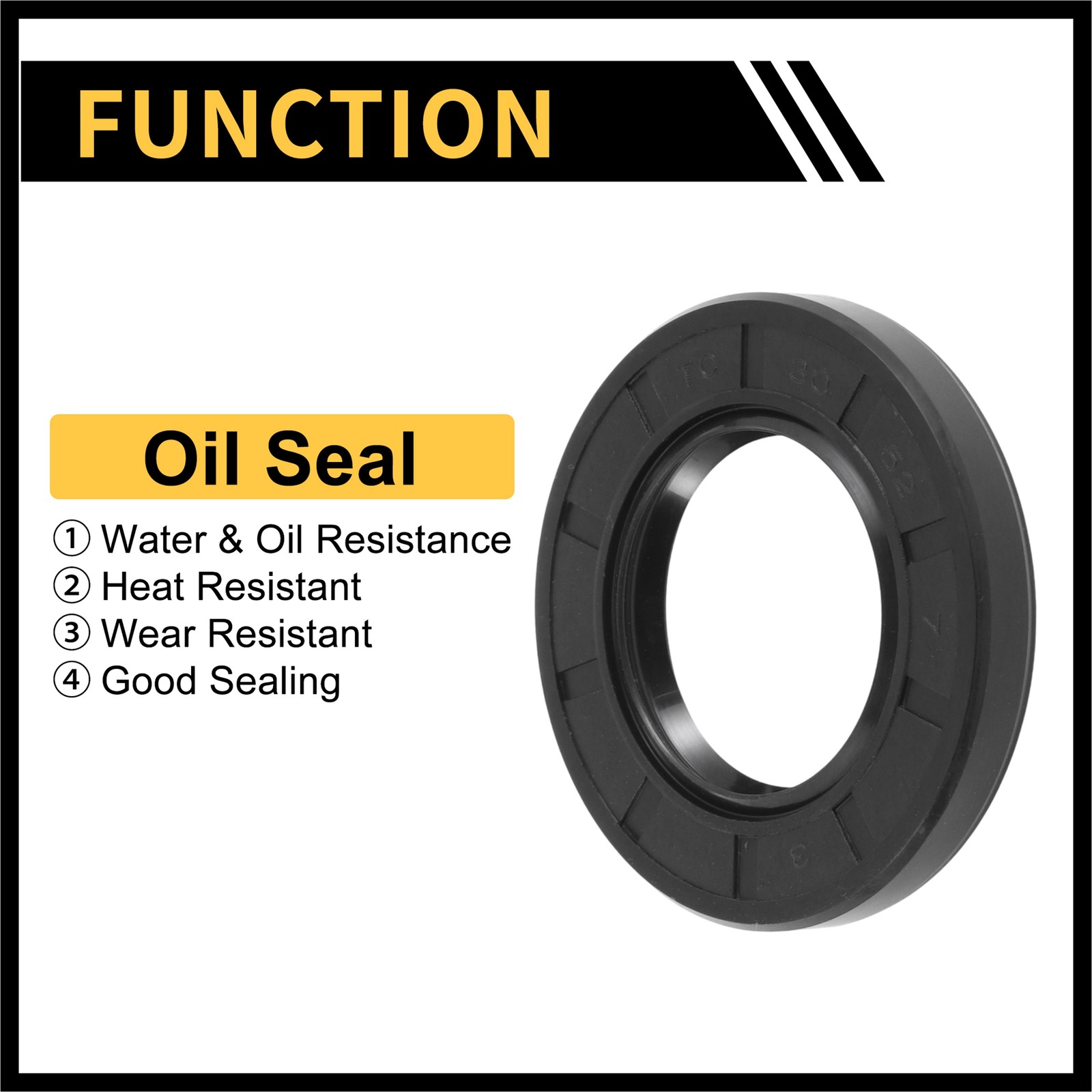 Oil Seal TC Double Lip W Steel Spring Seal Ring Rotary Shaft Seal 30x52x7mm 5pcs