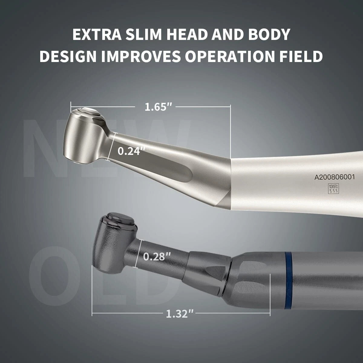 Dental Low Speed 1:1 Direct Drive Contra Angle Push Button Handpiece E-Type