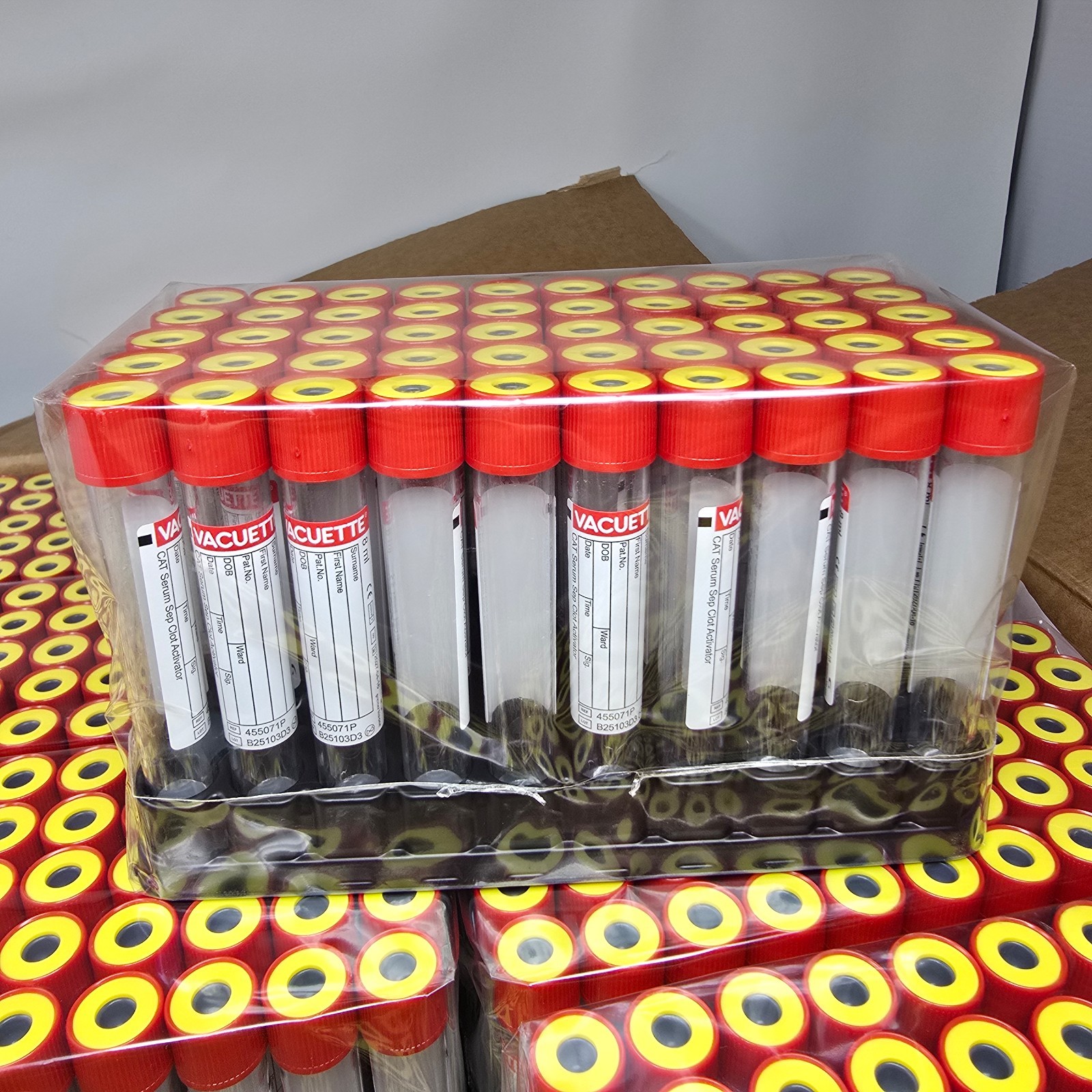 1200 pcs Vacuette Tube 455071P, 8ml CAT Serum Sep Clot Activator , 2027-04-16