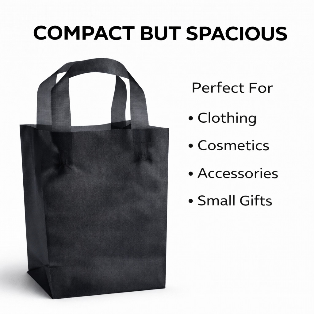 3.0 Mil Frosted Plastic Shopping Bags 8x5x10 Boutique Retail Gift Bags Colors