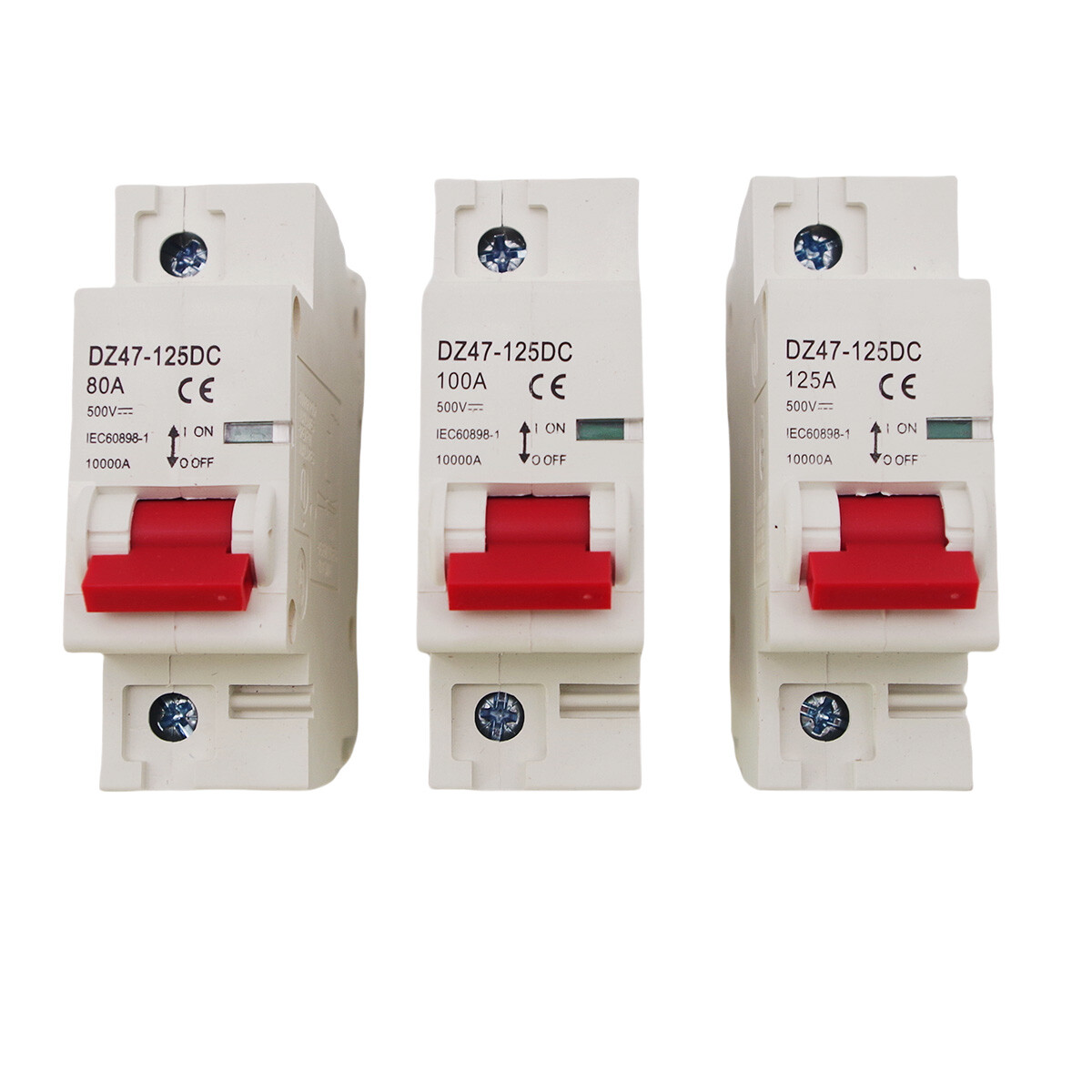1Pole DC Solar DC Mini Circuit Breaker MCB 6/10/16/25/32/40/50/63/80 /100/125A